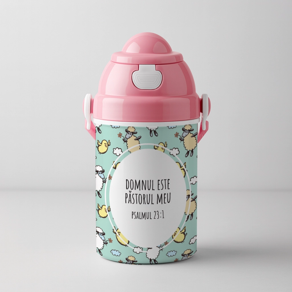 Bidon pentru copii cu verset biblic - Psalmul 23:1